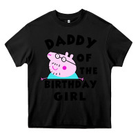 Black mens peppa pig daddy of the birthday Heavy Core Tee - artisFamous