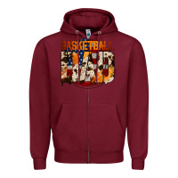 Burgundy basketball dad Zipper Hoodie - Jasminsmagicworld