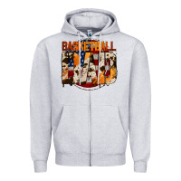 Heather Grey basketball dad Zipper Hoodie - Jasminsmagicworld