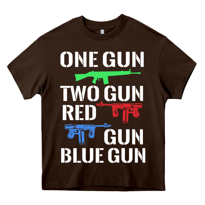One Gun Two Gun Red Gun Blue Gun Heavy Core Tee by artisFamous | Teevron