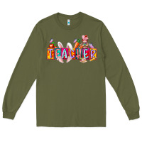 Army Green teacher easrter day Long Sleeve Tee - RacoonDesign