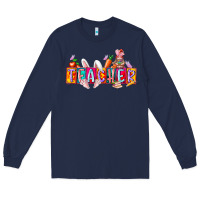 Navy teacher easrter day Long Sleeve Tee - RacoonDesign