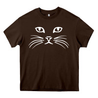 Chocolate Brown cat face Heavy Core Tee - artisFamous