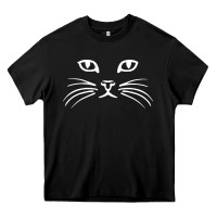 Black cat face Heavy Core Tee - artisFamous