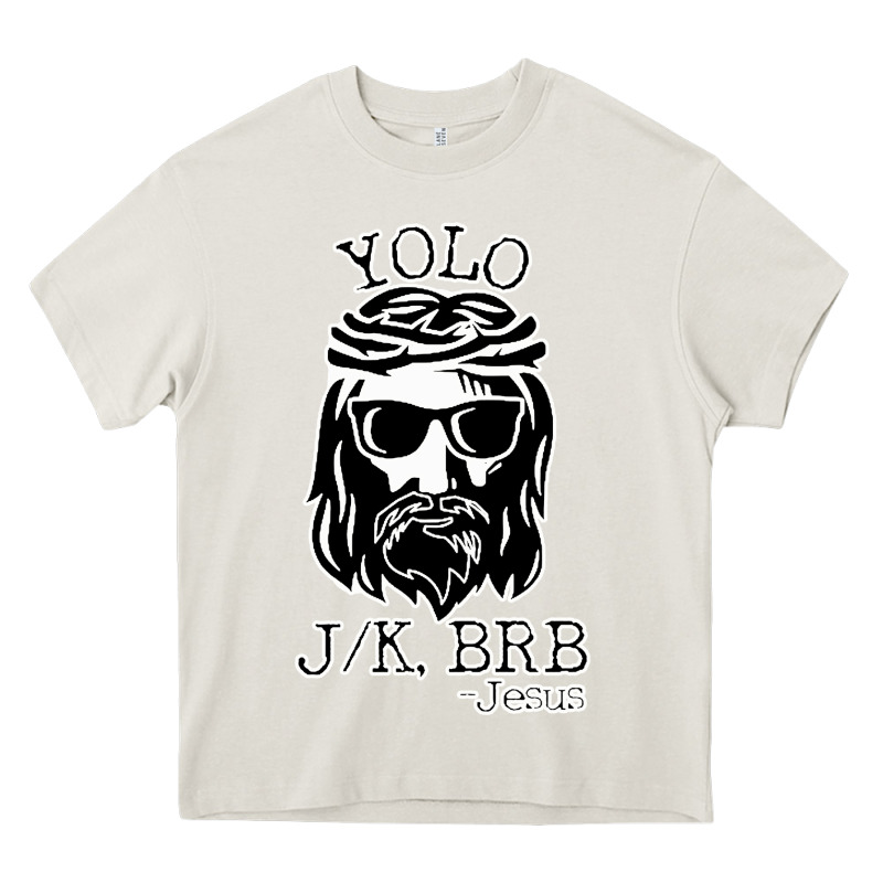 Funny Jesus Easter Yolo Jk Brb Heavy Core Tee by artisFamous | Teevron