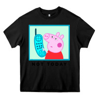 Black peppa pig not today Heavy Core Tee - artisFamous