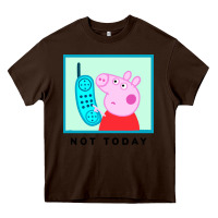 Chocolate Brown peppa pig not today Heavy Core Tee - artisFamous