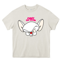 Cream pinky and the brain big face Heavy Core Tee - artisFamous