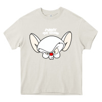 Cream pinky and the brain big face Heavy Core Tee - artisFamous