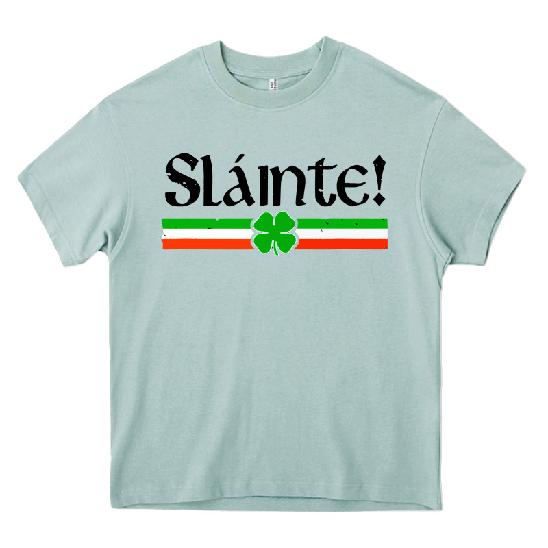 Slainte Shirt Irish Cheers Toast Shamrock Heavy Core Tee by artisFamous | Teevron