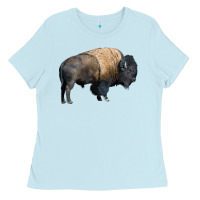 Baby Blue Bison Buffalo Ladies Tee - LillyAllenDesigns