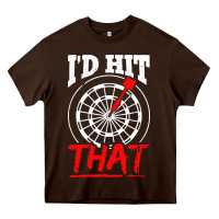 Chocolate Brown i'd hit that darts Heavy Core Tee - artisFamous