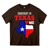 Chocolate Brown state of texas somebody loves me Heavy Core Tee - artisFamous