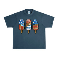 Midnight Navy Patriotic Leopard Popsicles Urban Heavy Tee - Jasminsmagicworld