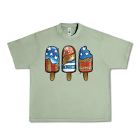 Oil Green Patriotic Leopard Popsicles Urban Heavy Tee - Jasminsmagicworld