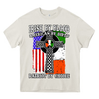 Cream irish by blood american Heavy Core Tee - artisFamous