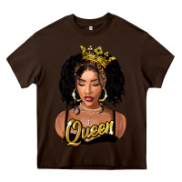 Chocolate Brown black queen Heavy Core Tee - FaDigitalArtStudio