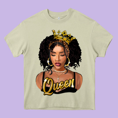 Black Queen Heavy Core Tee Designed By Fadigitalartstudio