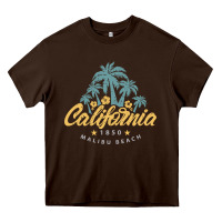 Chocolate Brown california malibu beach Heavy Core Tee - artisFamous