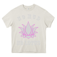 Cream no mud no lotus tee buddha buddhist yoga Heavy Core Tee - artisFamous
