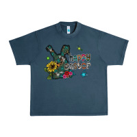 Midnight Navy Happy Easter Urban Heavy Tee - CowhideDigitalArt