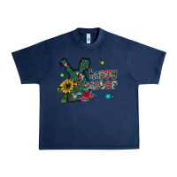Navy Happy Easter Urban Heavy Tee - CowhideDigitalArt
