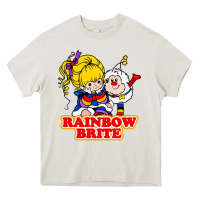 Cream rainbow brite Heavy Core Tee - artisFamous