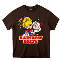 Chocolate Brown rainbow brite Heavy Core Tee - artisFamous