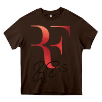 Chocolate Brown rf federer Heavy Core Tee - artisFamous