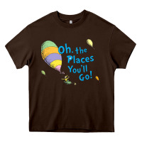 Chocolate Brown seuss oh the places you’ll go Heavy Core Tee - artisFamous