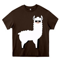 Chocolate Brown llama Heavy Core Tee - artisFamous