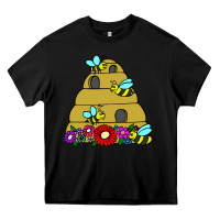 Black bee hive Heavy Core Tee - artisFamous