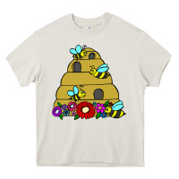Cream bee hive Heavy Core Tee - artisFamous