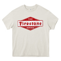 Cream firestone tires classic active t shirt Heavy Core Tee - artisFamous