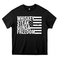 Black whiskey steak guns freedom Heavy Core Tee - artisFamous