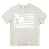 Cream whiskey steak guns freedom Heavy Core Tee - artisFamous