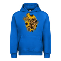 Cobalt glitter sunflowers leopard patch Urban Hoodie - RanaPortraitStore