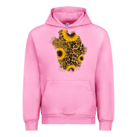 Fuchsia Pink glitter sunflowers leopard patch Urban Hoodie - RanaPortraitStore