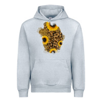 Heather Grey glitter sunflowers leopard patch Urban Hoodie - RanaPortraitStore