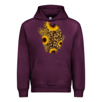 Mauve Wine glitter sunflowers leopard patch Urban Hoodie - RanaPortraitStore