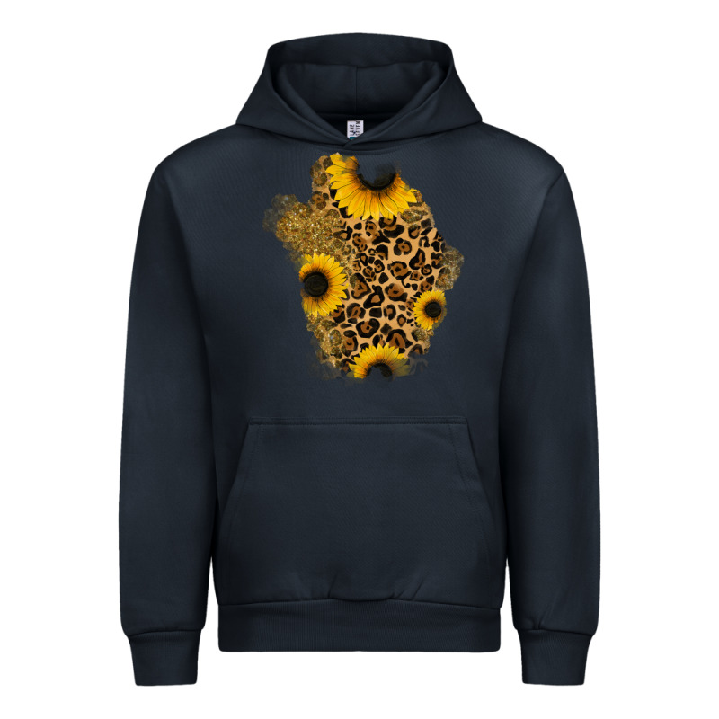 Glitter Sunflowers Leopard Patch Urban Hoodie by RanaPortraitStore | Teevron