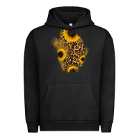 Pigment Black glitter sunflowers leopard patch Urban Hoodie - RanaPortraitStore