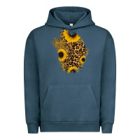 Pigment Midnight Navy glitter sunflowers leopard patch Urban Hoodie - RanaPortraitStore