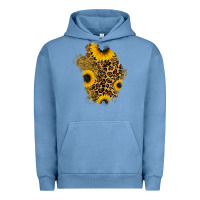 Pigment Pebble Blue glitter sunflowers leopard patch Urban Hoodie - RanaPortraitStore