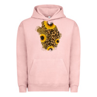Pigment Salmon glitter sunflowers leopard patch Urban Hoodie - RanaPortraitStore