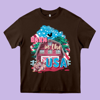 Barn In The Usa Heavy Core Tee Designed By Fadigitalartstudio