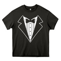 Asphalt fake tux tuxedo suit tie Heavy Core Tee - artisFamous