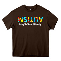 Chocolate Brown autism seeing the world differently Heavy Core Tee - artisFamous