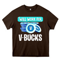 Chocolate Brown will work for v bucks youth gamer Heavy Core Tee - artisFamous