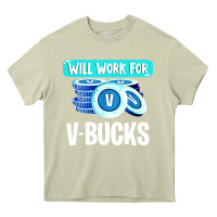 Mossy will work for v bucks youth gamer Heavy Core Tee - artisFamous
